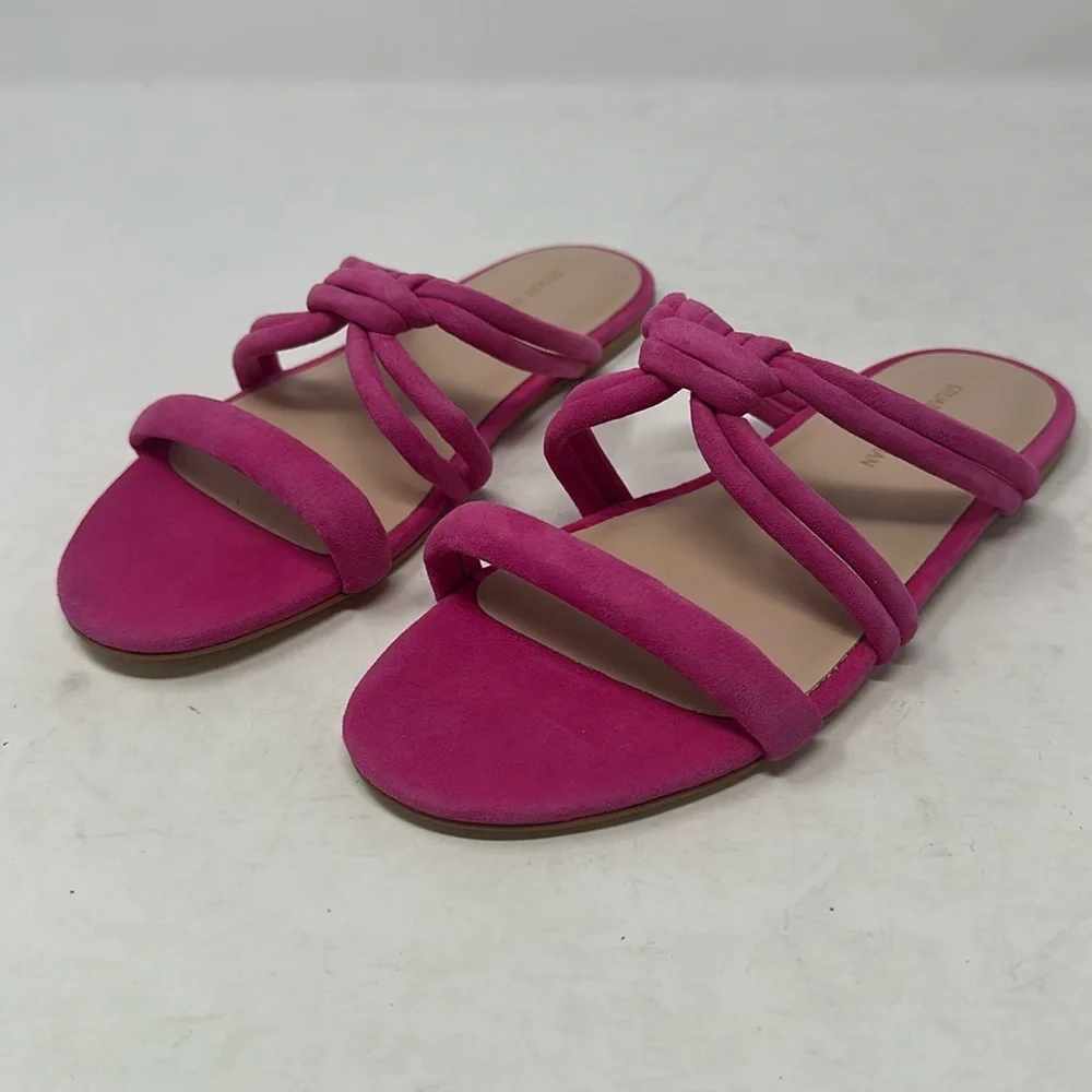 Stuart Weitzman Twist Knot Suede Pink Sandals Excellent Condition Women’s 5